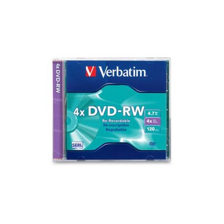 DISCO INDIVIDUAL EN CAJA VERBATIM DVDRW 4.7GB 4X SINGLE JEWEL CASE