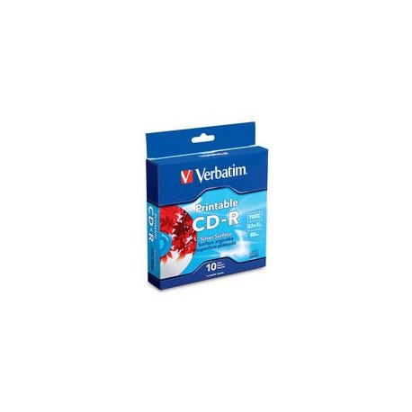 DISCO CD-R VERBATIM 95095 700 MB 10 PIEZAS 52X IMPRIMIBLE PLATA