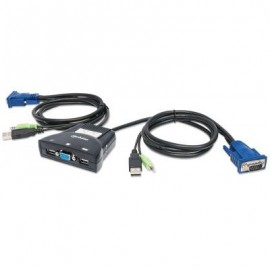 MUX KVM MINI USB 2:1 MANHATTAN CON CABLES + AUDIO 151245