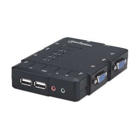 MUX KVM MINI USB 4:1 MANHATTAN CON CABLES + AUDIO 151269