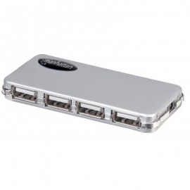 CONCENTRADOR HUB MANHATTAN USB V2.0  4 PTOS MINI CON FUENTE 160612