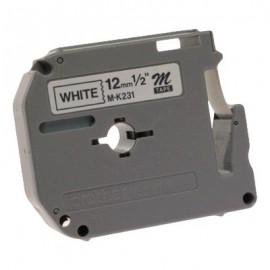 CINTA BROTHER M231 NEGRO SOBRE BLANCO 12MM P/PT90