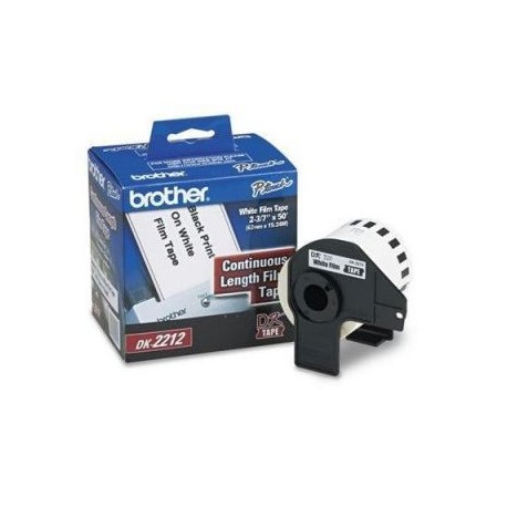 BROTHER CINTA CONTINUA NEGRO SOBRE BLANCO PLASTICA 62mm X 15.2M DK2212