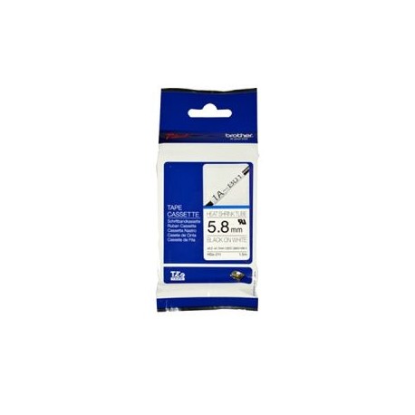 BROTHER CINTA TERMORETRACTIL NEGRO SOBRE BLANCO 5.8mmX1.5M HSE211