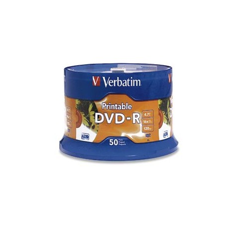 TORRE DVD VERBATIM 95137 -R 16X 120MIN 4.7GB IMPRIM BLANCO C/50