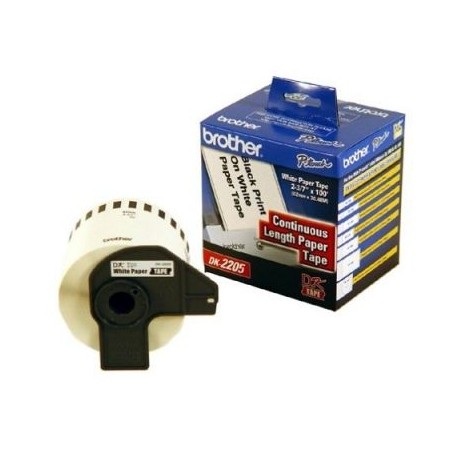ROLLO DE PAPEL BROTHER CON ADHESIVO CONTINUA 62 MM X 30.4 M (DK2205)