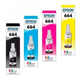 KIT BOTELLAS DE TINTA EPSON T664 4 COLORES KCMY