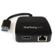 MiniReplicador Ptos USB  3.0 Ethernet Gigabit HDMI  STARTECH USB31GEHD