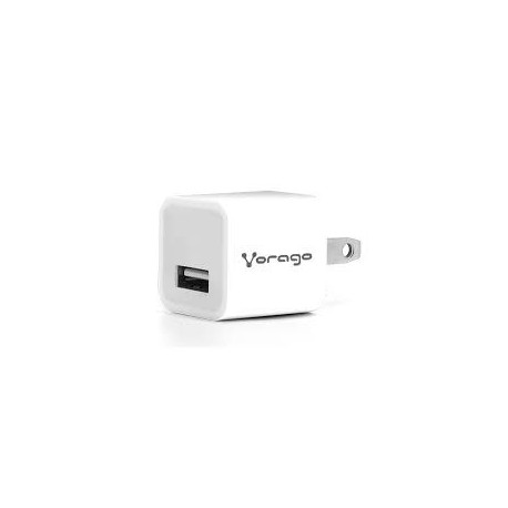 CARGADOR PARA PARED VORAGO AU-105 CON 1 PUERTO USB BLANCO
