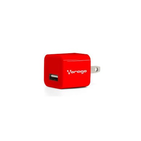CARGADOR PARA PARED VORAGO AU-105 CON 1 PUERTO USB ROJO