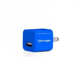 CARGADOR PARA PARED VORAGO AU-105 CON 1 PUERTO USB AZUL