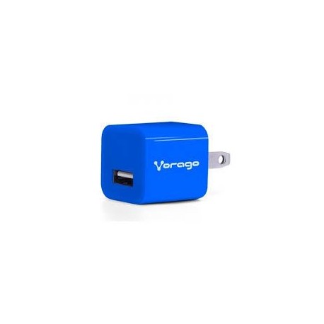 CARGADOR PARA PARED VORAGO AU-105 CON 1 PUERTO USB AZUL