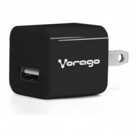 CARGADOR PARA PARED VORAGO AU-105 CON 1 PUERTO USB NEGRO