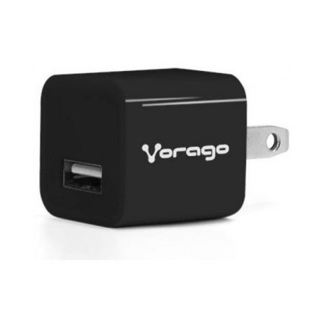 CARGADOR PARA PARED VORAGO AU-105 CON 1 PUERTO USB NEGRO