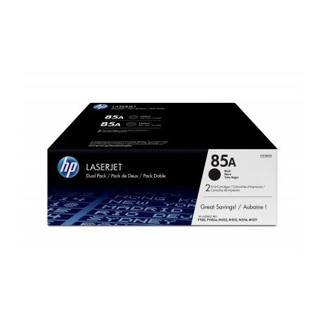 TONER HP 85A NEGRO DUAL PACK LASER JET (CE285AD)