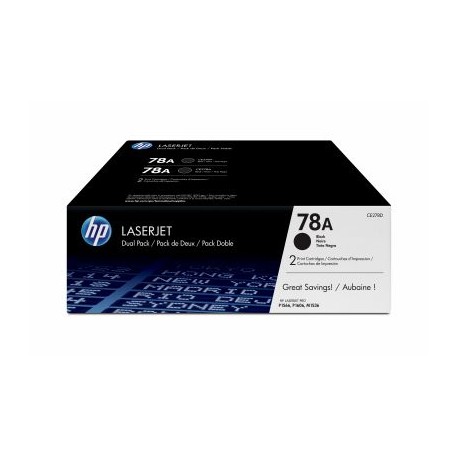 TONER HP 78A NEGRO DUAL PACK LASER JET P/P1606dn/M1536dnfMFP(CE278AD)