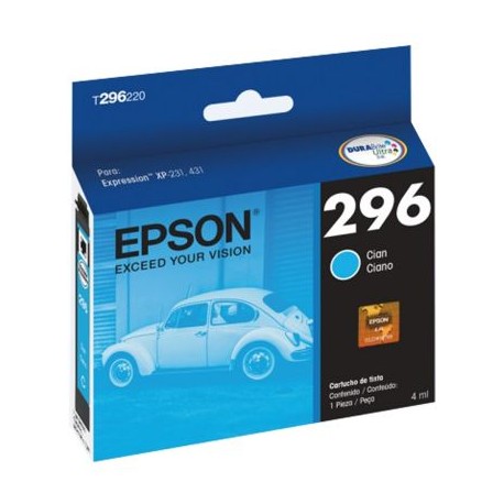 CARTUCHO EPSON T296220-AL,INYECCION,XP-231,XP-431,250 PÁG, CYAN