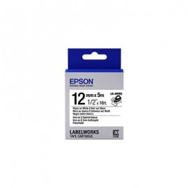 CINTA LK EPSON PLANCHADO NEGRO SOBRE BLANCO 12MM LK-4WBQ