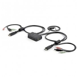CONMUTADOR KVM 2 PTOS  DISPLAYPORT USB AUDIO CABLES STARTECH SV211DPUA