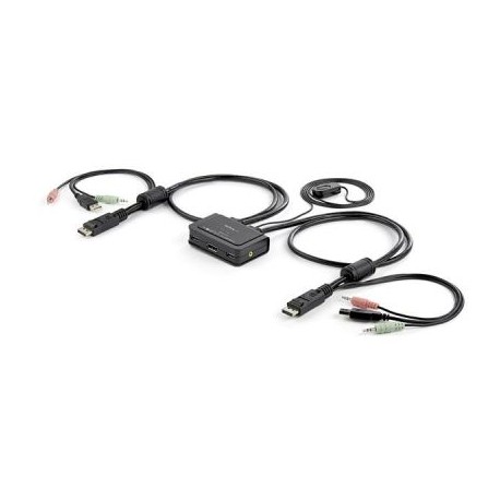 CONMUTADOR KVM 2 PTOS  DISPLAYPORT USB AUDIO CABLES STARTECH SV211DPUA
