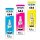 KIT BOTELLAS DE TINTA EPSON T664 3 COLORES CMY