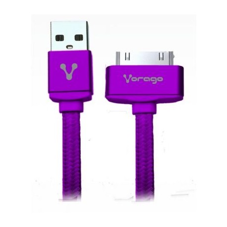 CABLE VORAGO CAB-118 USB-APPLE DOCK 1 METRO MORADO BOLSA
