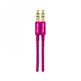 CABLE AUXILIAR VORAGO CAB-115 ROSA METALICO 3.5MM A 3.5 MM BOLSA