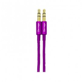 CABLE AUXILIAR VORAGO CAB-115 MORADO METALICO 3.5MM A 3.5 MM BOLSA