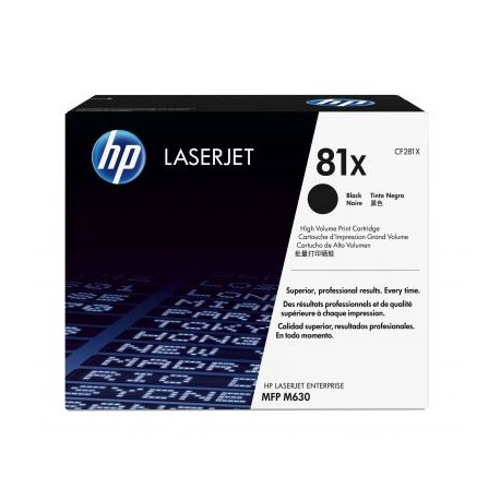 TONER HP 81X ALTO RENDIMIENTO NEGRO LASERJET/MFP M630 (CF281X)