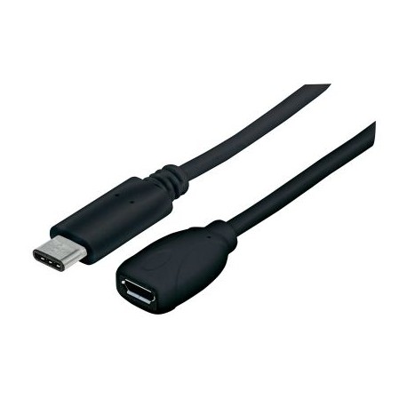 CABLE MANHATTAN USB C MACHO A MICRO USB B HEMBRA 15 CM NEGRO 353335