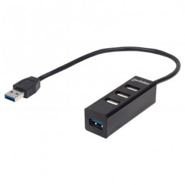 HUB USB 3.0 MANHATTAN TYPE-A 4 PUERTOS 5000 MBIT/S NEGRO 163828