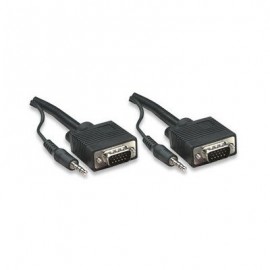 CABLE MONITOR SVGA MANHATTAN 8MM HD15M-M  1.8M + AUD 324267