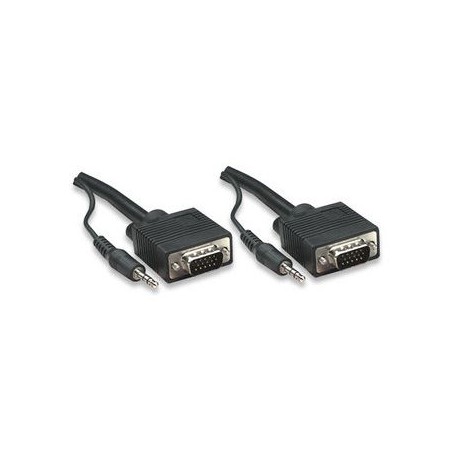 CABLE MONITOR SVGA MANHATTAN 8MM HD15M-M  1.8M + AUD 324267