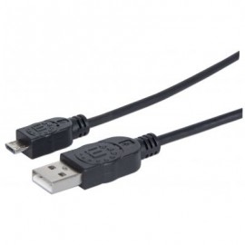 CABLE MANHATTAN USB A MACHO - MICRO B MACHO 1.8M NEGRO 307178