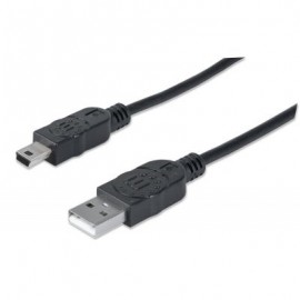 CABLE MANHATTAN USB A MACHO - MINI B MACHO 1.8M NEGRO 333375
