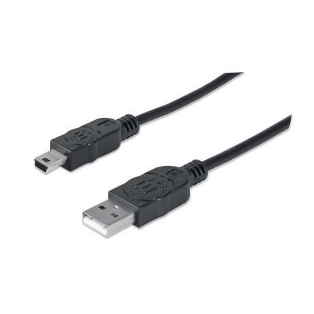 CABLE MANHATTAN USB A MACHO - MINI B MACHO 1.8M NEGRO 333375