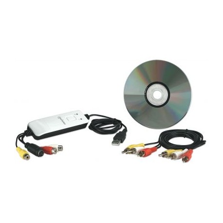 CAPTURADORA DE VIDEO/AUDIO RCA/S-VIDEO A USB MANHATTAN 162579