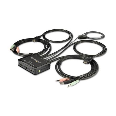 SWITCH CONMUTADOR KVM DE 2 PUERTOS HDMI CON CABLES USB 4K60H