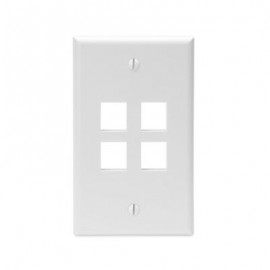 PLACA QUICKPORT PLACA SENCILLA 2 PUERTOS BLANCO LEVITON (41080-4WP)