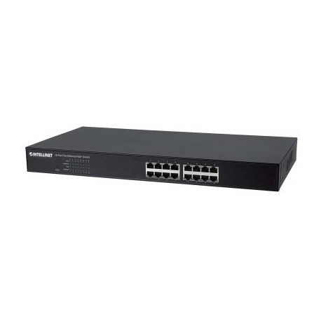 SWITCH POE DE 16 PTOS FAST ETHERNET INTELLINET 19" MONTAJE RACK 560849