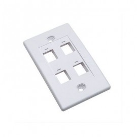 TAPA (FACEPLATE) 4 PERFORACIONES MONTAJE AL RAS BLANCO (163316)