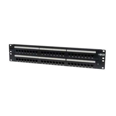 PANEL DE PARCHEO TRIPP LITE CAT5/5E 48 PUERTOS RJ-45 RACK 2U NEGRO
