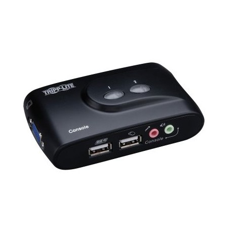 KVM COMPACTO TRIPPLITE 2 PUERTOS USB CON AUDIO Y CABLES
