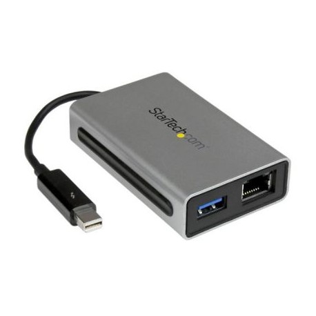 ADAPTADOR STARTECH THUNDERBOLT A USB-A 3.0/RJ45 PLATA TB2USB3GE