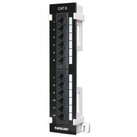 INTELLINET PANEL DE PARCHEO CAT6 12 PUERTOS COLOR NEGRO 560269