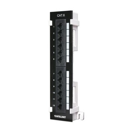 INTELLINET PANEL DE PARCHEO CAT6 12 PUERTOS COLOR NEGRO 560269