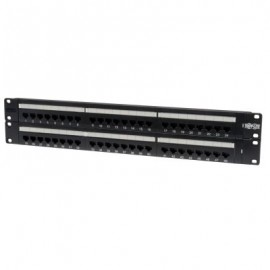 PANEL DE PARCHEO TRIPP LITE CAT5/5E 48 PUERTOS RJ-45 RACK 2U NEGRO