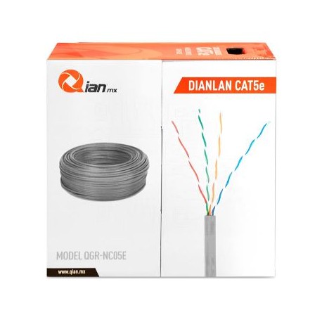 BOBINA CABLE UTP CAT5E QIAN QGR-NC05E GRIS 305 MTS
