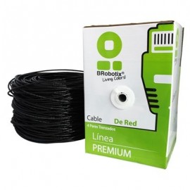 BOBINA BROBOTIX 176122 100M COLOR NEGRO EXTERIOR CAT 6 CCA