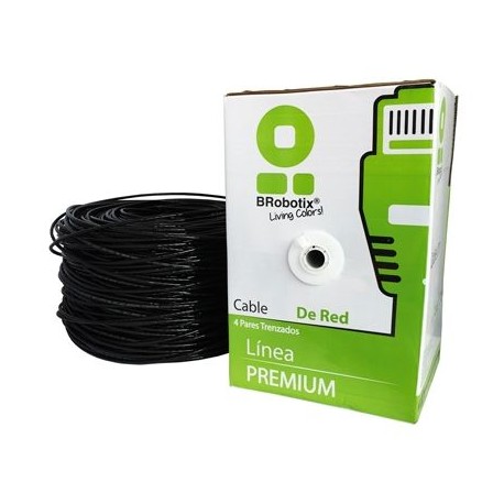 BOBINA BROBOTIX 176122 100M COLOR NEGRO EXTERIOR CAT 6 CCA